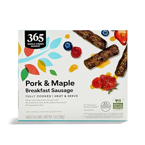 365 by Whole Foods Market, Breakfast Pork & Maple Sausage Links, 7 oz, Frozen