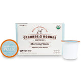 Grounds & Hounds Single Serve Organic Coffee Pods - Medium Roast Coffee K Cups, Recyclable Coffee Pods, Morning Walk Blend, 12 Count