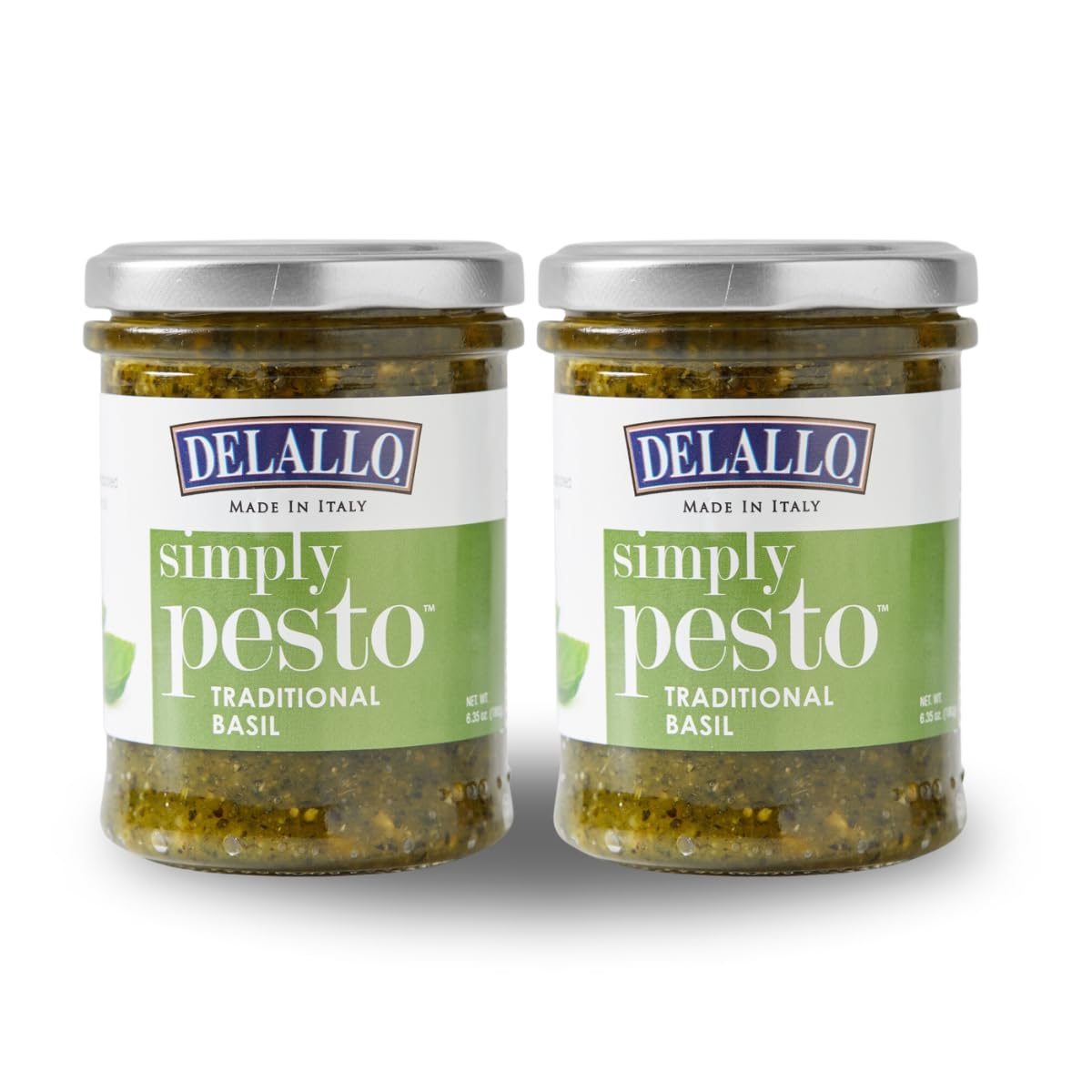 DeLallo Traditional Basil Pesto, Made in Italy, Gourmet Spread, Ready to Use Pasta Sauce, Made with Fresh Ligurian Basil, Olive Oil, Pine Nuts,
