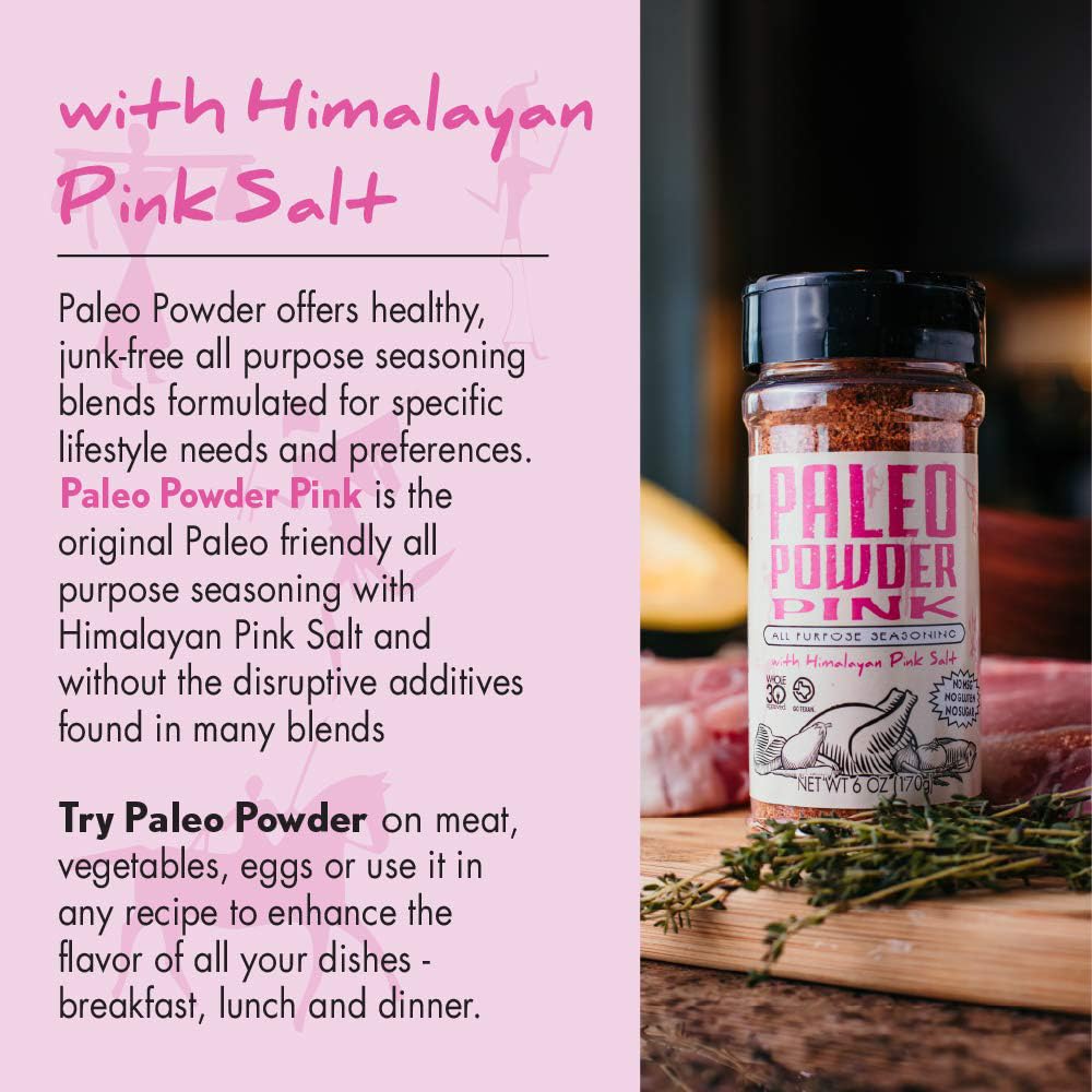 Paleo Powder All Purpose Seasoning with Himalayan Pink Salt. The Original Paleo Food Seasoning with Pure Himalayan Salt for all Paleo Diets! Certfied