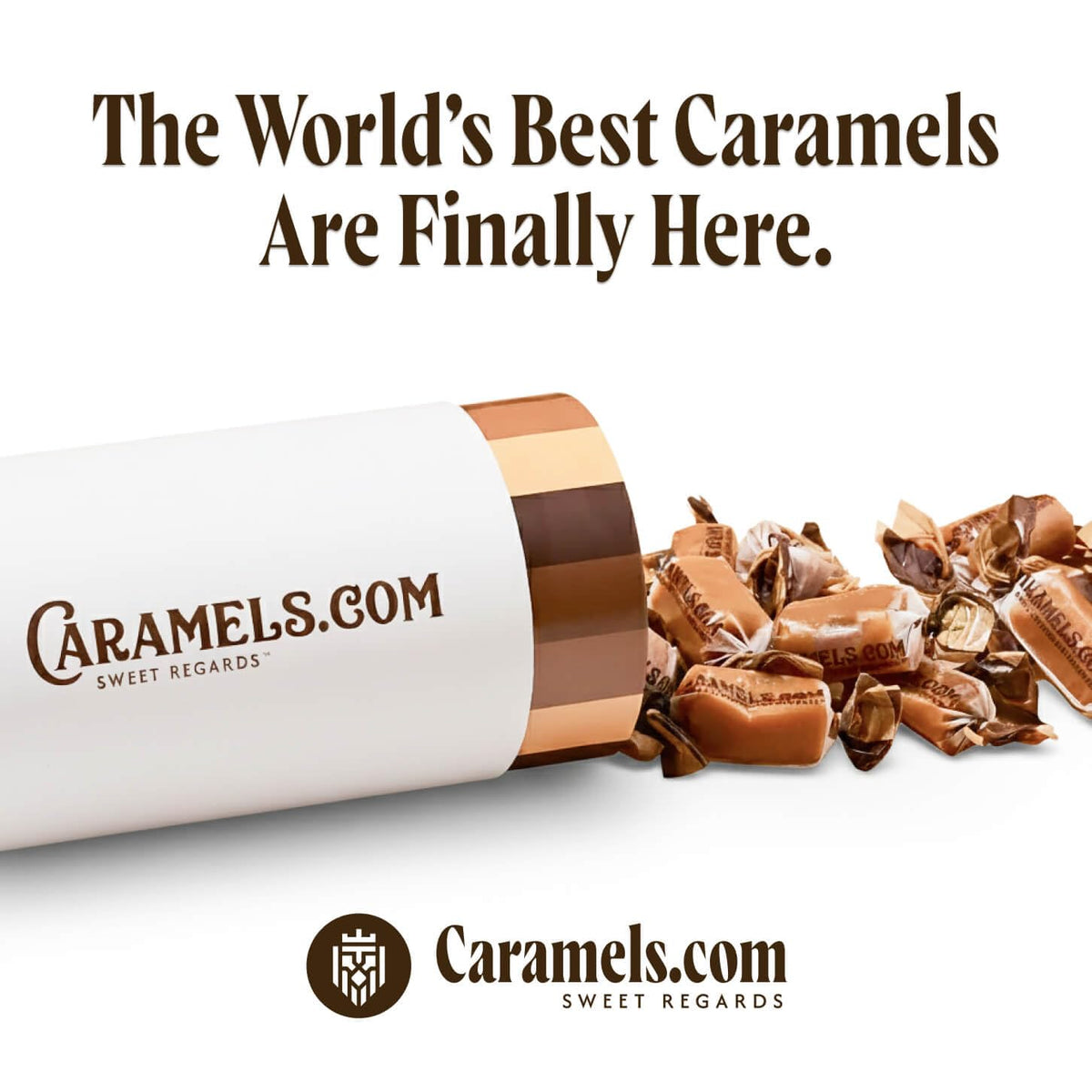 Caramels.com Chocolate & Peanut Butter Caramel Candy | Individually Wrapped