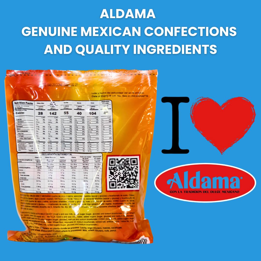 ALDAMA Megasurtido Bag (12-Count) - Assorted Mexican Candy | Wafer, Caramel & Chewy Traditional Sweets | Authentic Latin Flavor Variety Pack