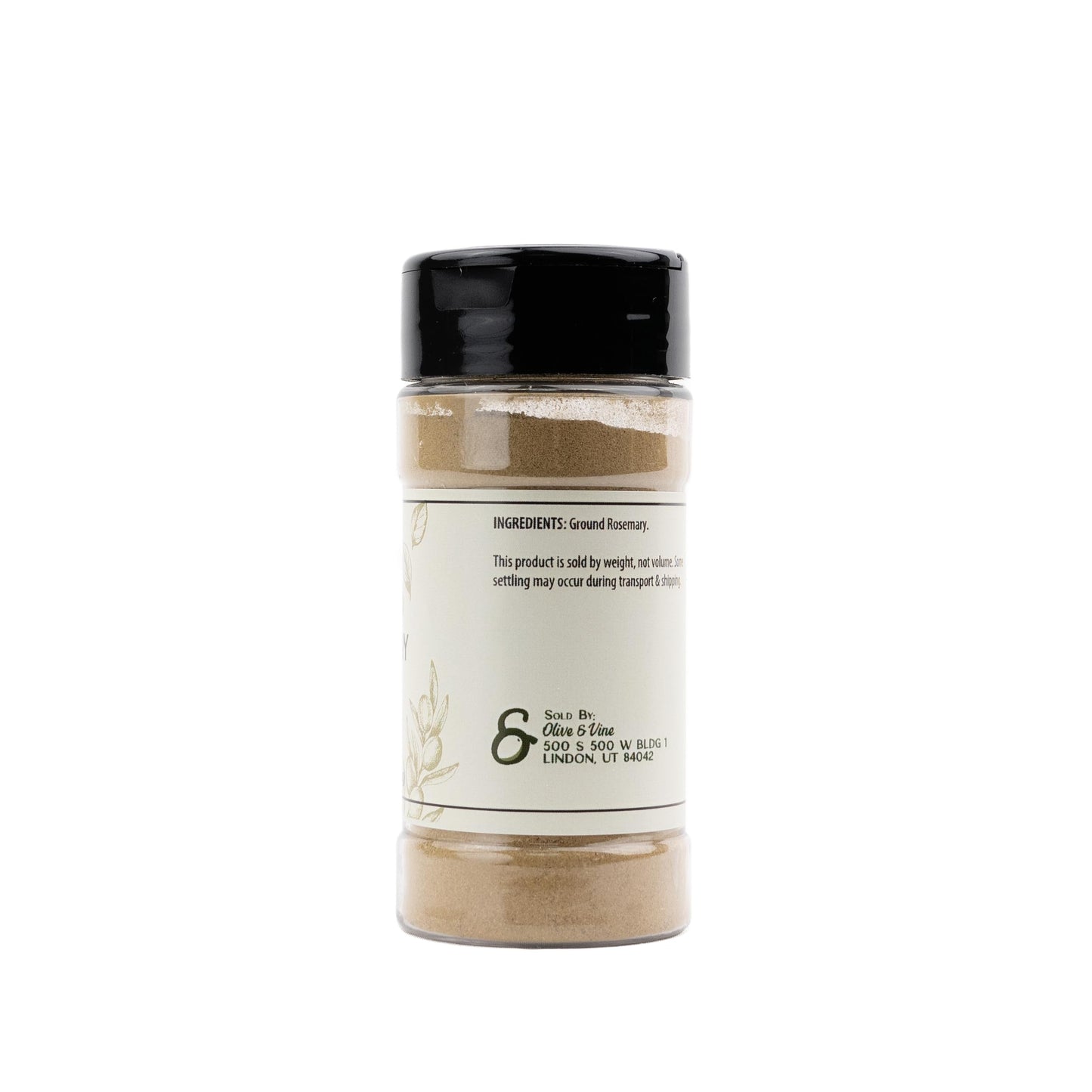 Olive & Vine Ground Rosemary, Earthy & Piney Flavor, Seasoning for Roasts, Soups, and Stews, With Rich Tradition, Authentic Taste, For Global Recipes