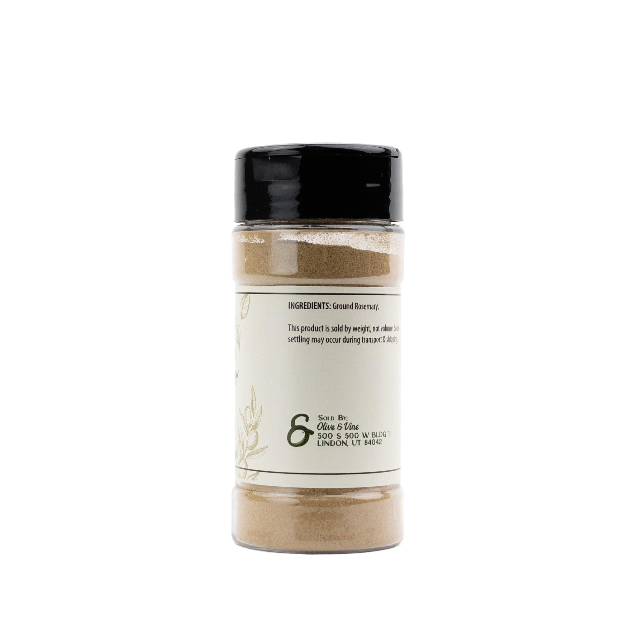 Olive & Vine Ground Rosemary, Earthy & Piney Flavor, Seasoning for Roasts, Soups, and Stews, With Rich Tradition, Authentic Taste, For Global Recipes