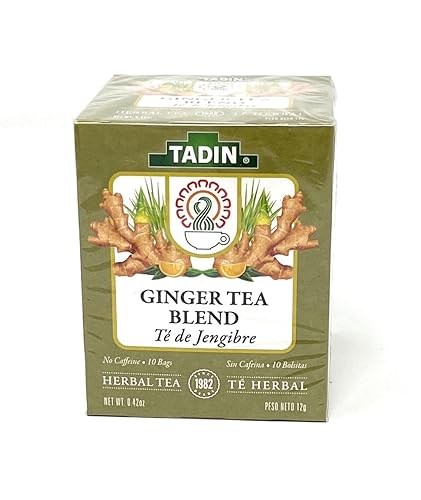 Tadin Ginger Tea Blend 6 Boxes Of 10 Bags Per Box (60 Bags)