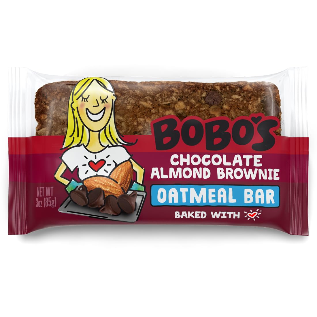 Bobo's Chocolate Almond Brownie Oat Bars, Simple Ingredients, Whole Grain Oats, Plant Based, Gluten Free Breakfast Bars, Non-GMO, Healthy Snacks
