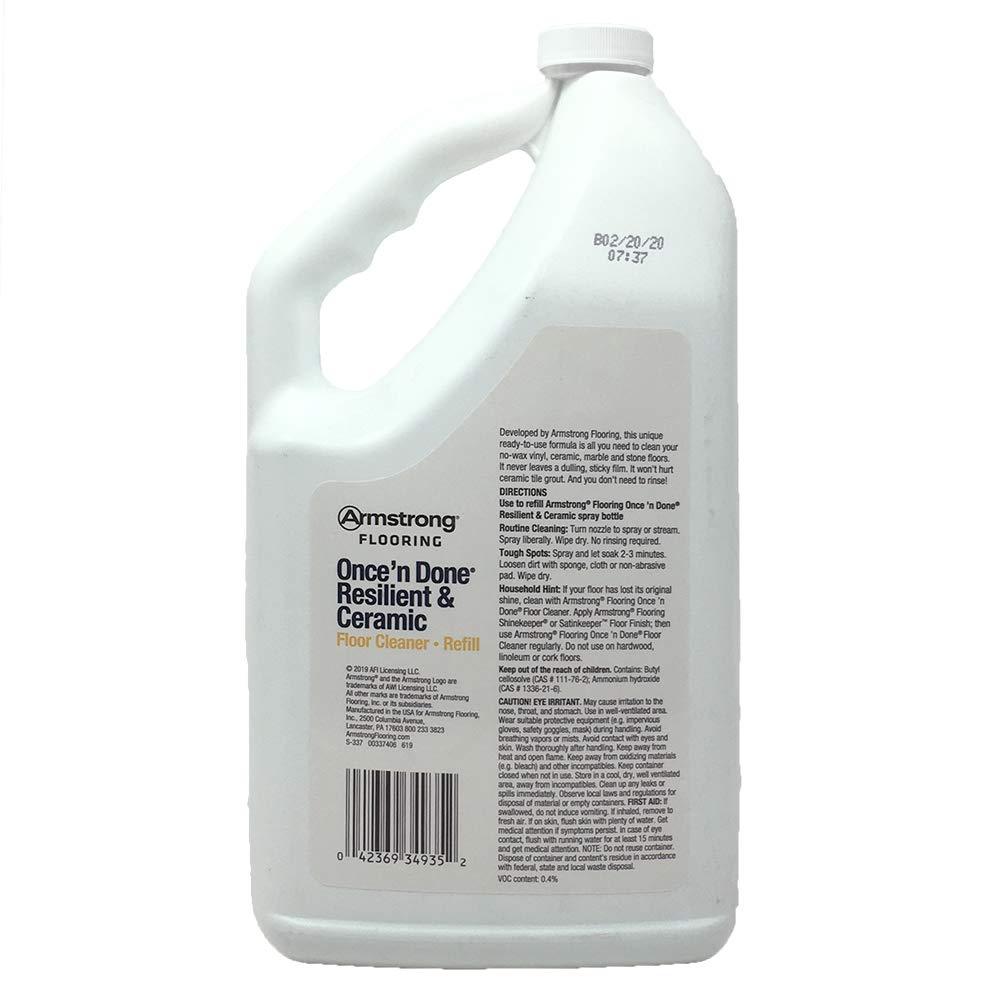 Armstrong S-337 Once'n Done Resilient & Ceramic Cleaner Refill Ready to Use 64 oz