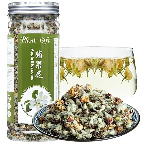 Plant Gift Apple blossom Flower Tea, Dried Apple Flower Tea, Dried Edible Apple Blossom Flowers for Hot Cold Zero Caffeine Floral Tea Beverages Food