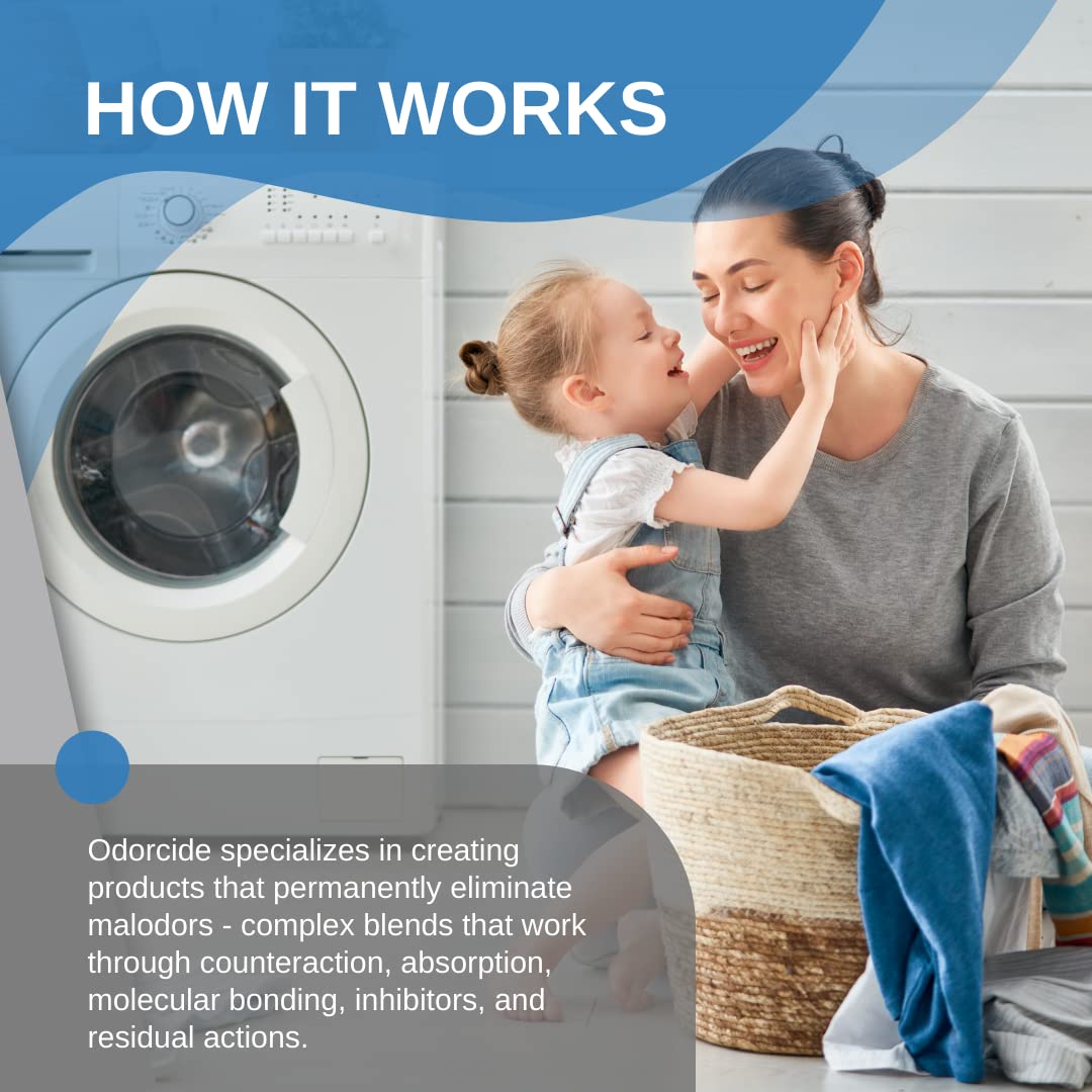 Odorcide - 1 Gallon Concentrated Laundry Odor Eliminator for Strong Odor, All Laundry Uses - Safe, Non-Enzymatic Odor Neutralizer - Laundry Odor