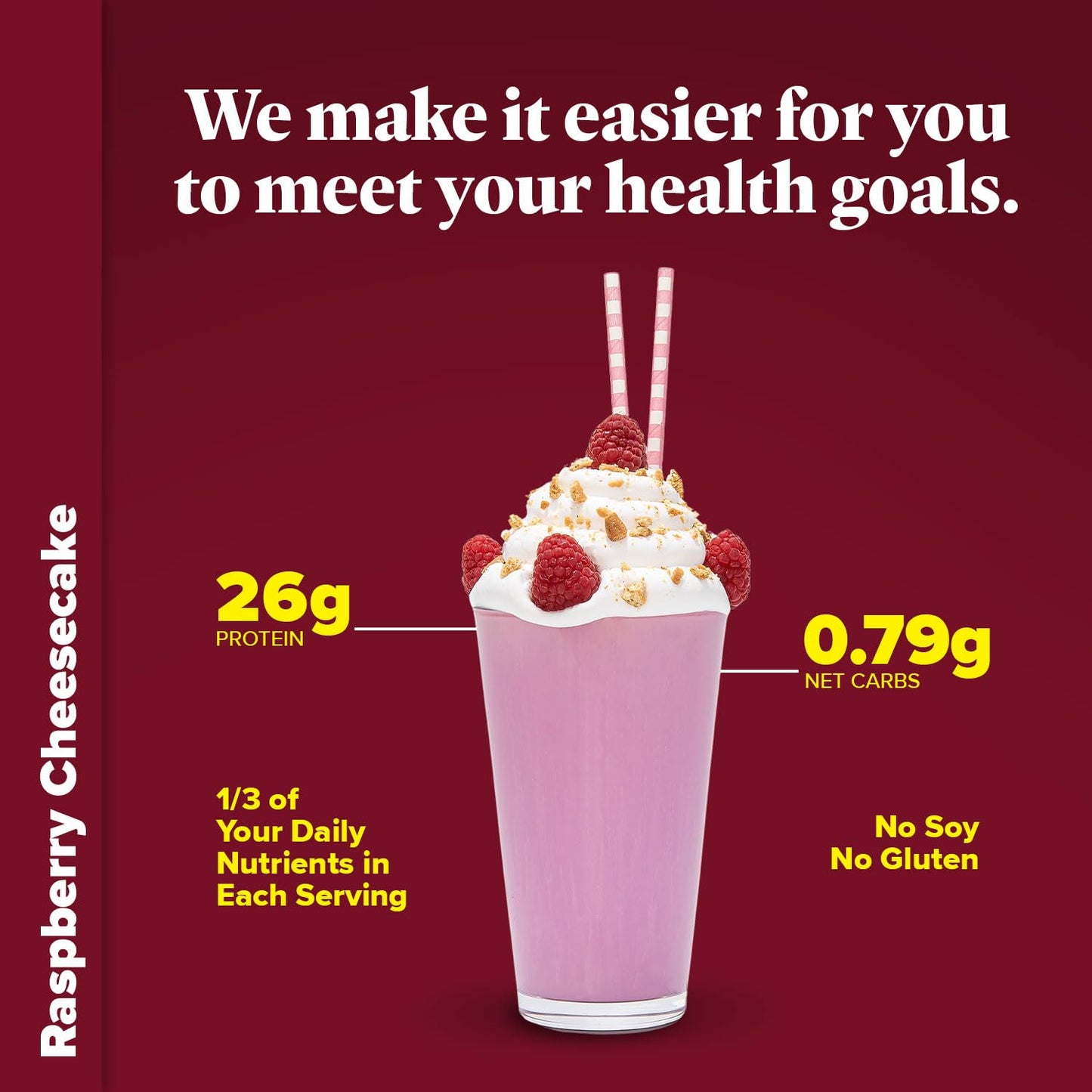 Keto Chow Raspberry Cheesecake Meal Replacement Shake Powder, Nutritionally Complete Low Carb Meal, High Protein Breakfast or Lunch Replacement