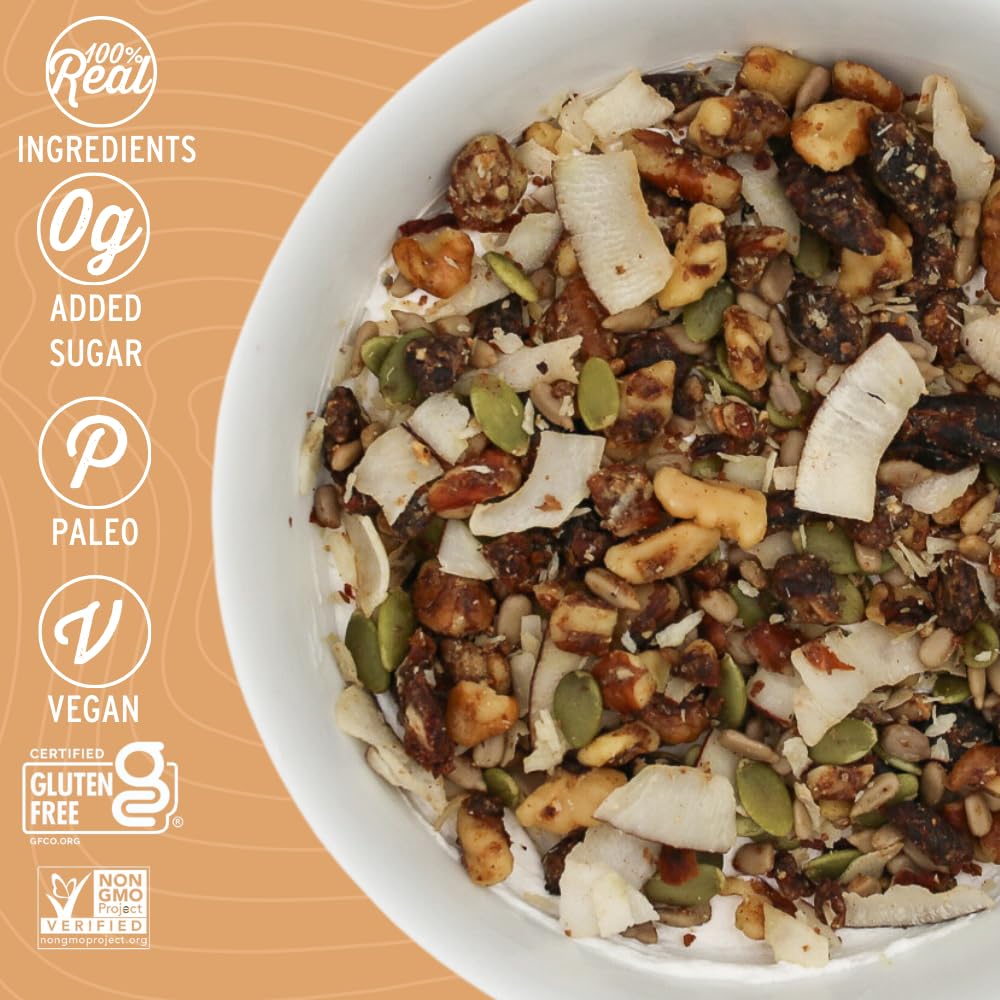Wildway Keto Granola | Coconut Cashew | Grain-Free, Certified Gluten-Free Cereal | Vegan, Low Carb | No Sugar Added | Paleo-Friendly | Non-GMO Fruit