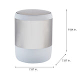 Bath Bliss Smooth Matte Stainless Waste Bin and Toilet Brush | Dimensions: 7.9" x 7.9" x 9.8"- Wastebasket | Dimensions: 4.7"x 4.7"x 16.5"- Toilet