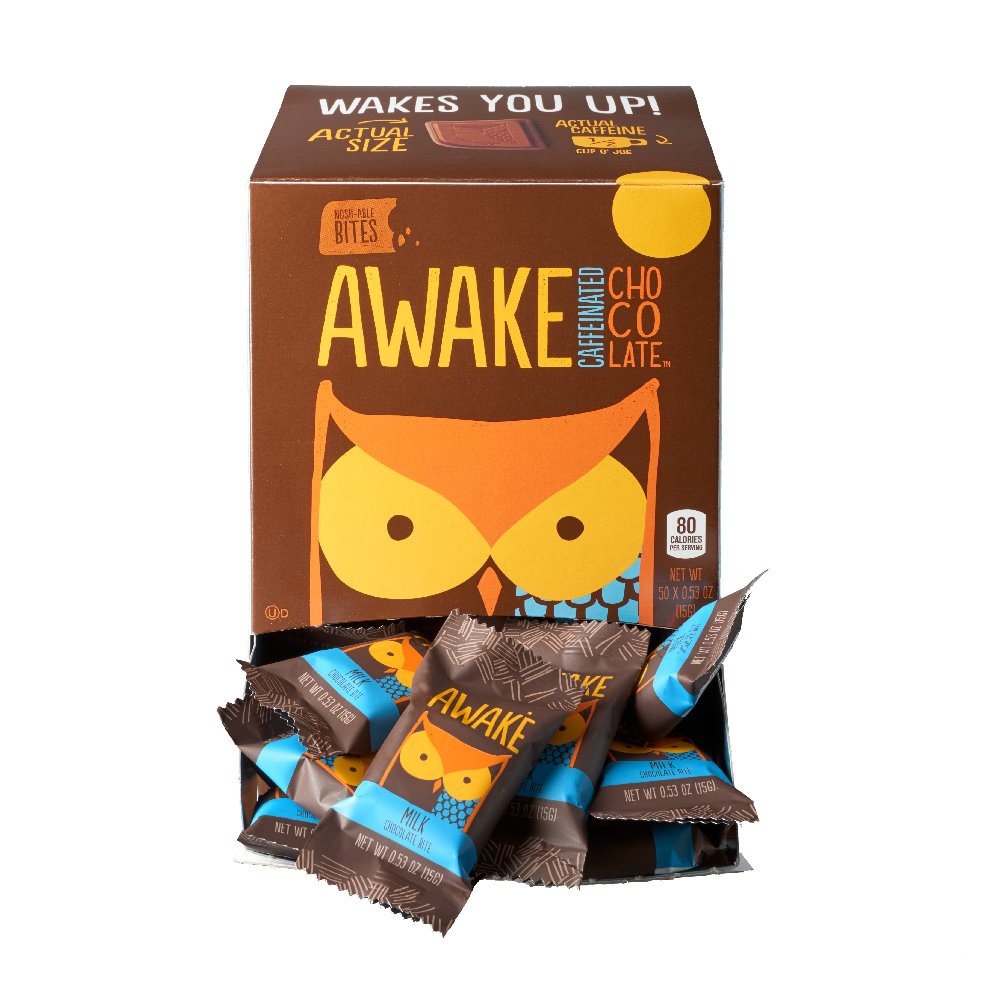 Awake Caffeinated Chocolate Energy Bites, Milk Chocolate, 300 Count