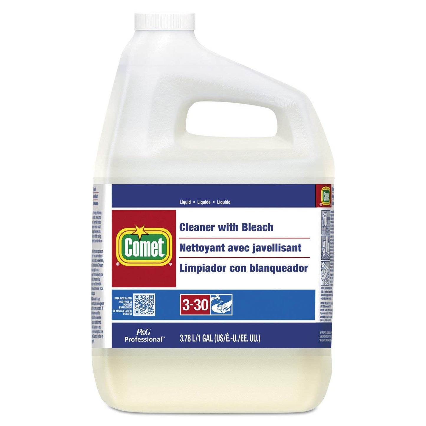 Comet 02291CT Cleaner with Bleach, Liquid, One Gallon Bottle, 3/Carton