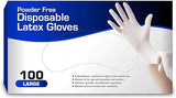 AroHome Disposable Large Powder Free Latex Gloves, 100 Gloves Per Box