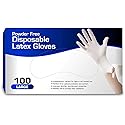 AroHome Disposable Large Powder Free Latex Gloves, 100 Gloves Per Box