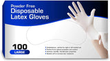 AroHome Disposable Large Powder Free Latex Gloves, 100 Gloves Per Box