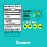 Benissimo Salt Free All Purpose Seasoning, Flake & Granule Blend for Meats, Poultry, Seafood, Vegetables, Potatoes & Everyday Cooking with Pet Shaker