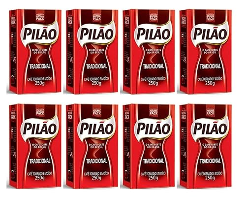 Coffee Rost and Ground - Café Torrado e Moído- Pilao 8.8oz. 250g - GLUTEN-FREE - PACK OF 08