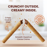 Natural Nectar Chocolate Hazelnut Filled Cookie Rolls 8.82 oz - Delicate Wafer Rolls Filled with Chocolate Hazelnut Crème; Crisp Snack for Parties