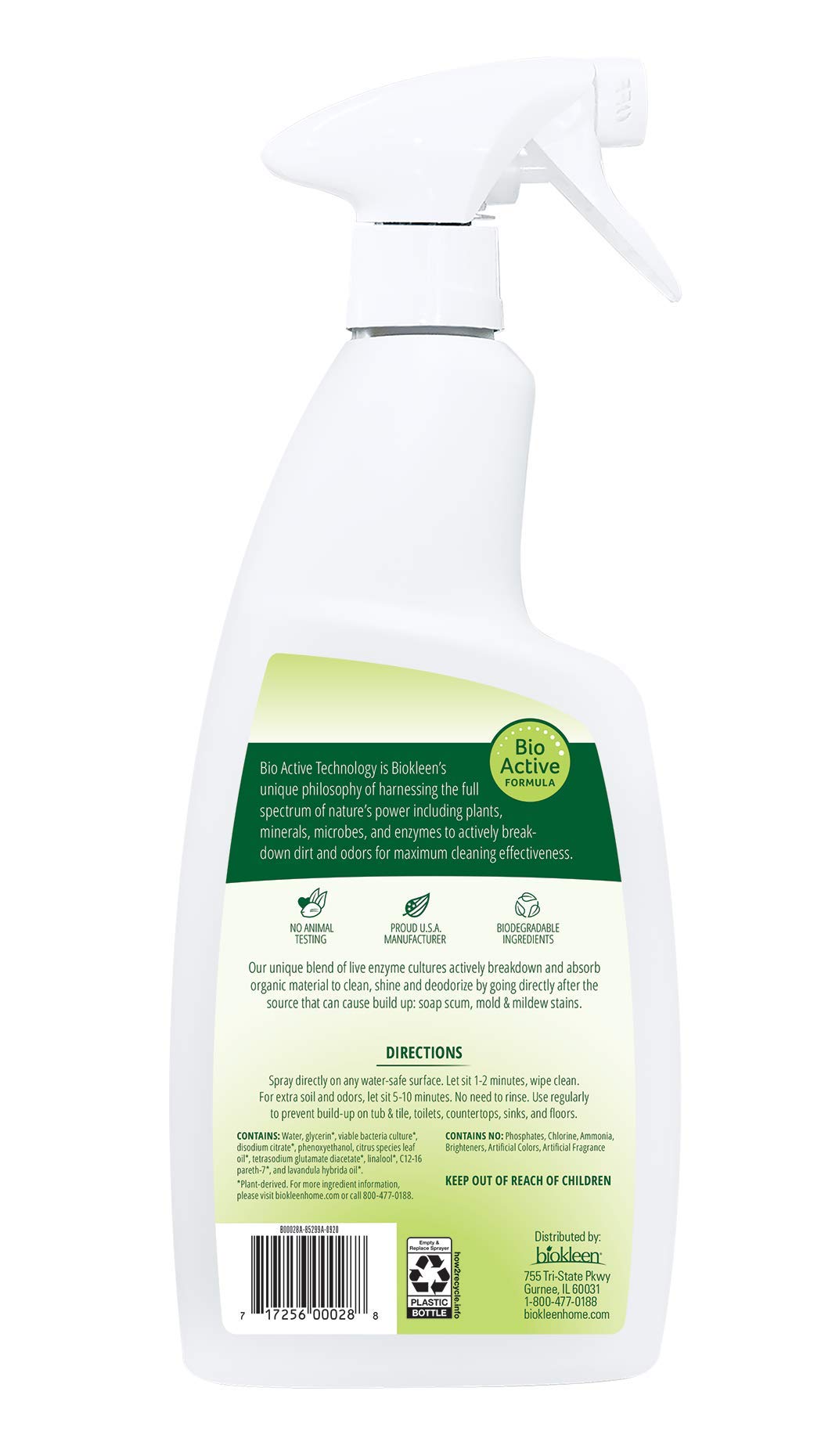Biokleen Bac-Out Natural Bathroom Cleaner - 2 Pack - Enzyme Professional Strength, Enzymatic Cleaner for Bathroom, Eco-Friendly, Plant-Based, No