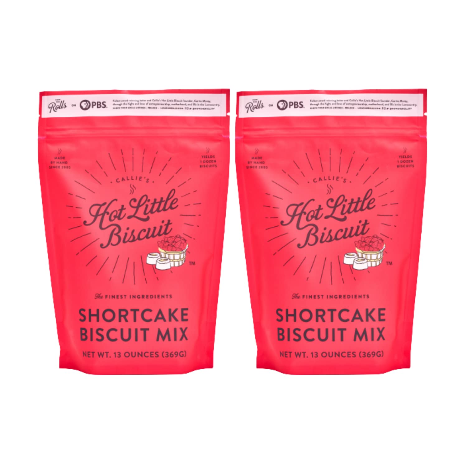 Callie's Hot Little Biscuit Shortcake Biscuit Mix | Fast, Easy, Delicious | 2 Bags of Biscuit Mix | 13oz per bag | Makes 24 Shortcake Biscuits