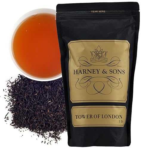 Harney & Sons Tower of London Loose Leaf Tea - Black & Oolong Blend with Vanilla Currant Caramel, 16 oz Bag