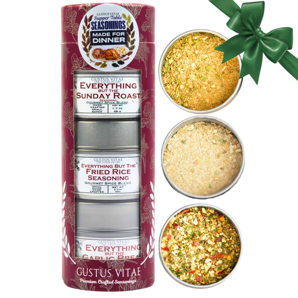 Made for Dinner: Supper Table Seasonings | Gift Packaged Set of 3 Spice Blends | All Natural, Non GMO | Gourmet Infused Spice & Herb Blends | Small