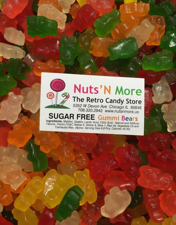 Sugar Free Assorted Fruit Flavored Gummy Bears 2-lb by Nuts n More