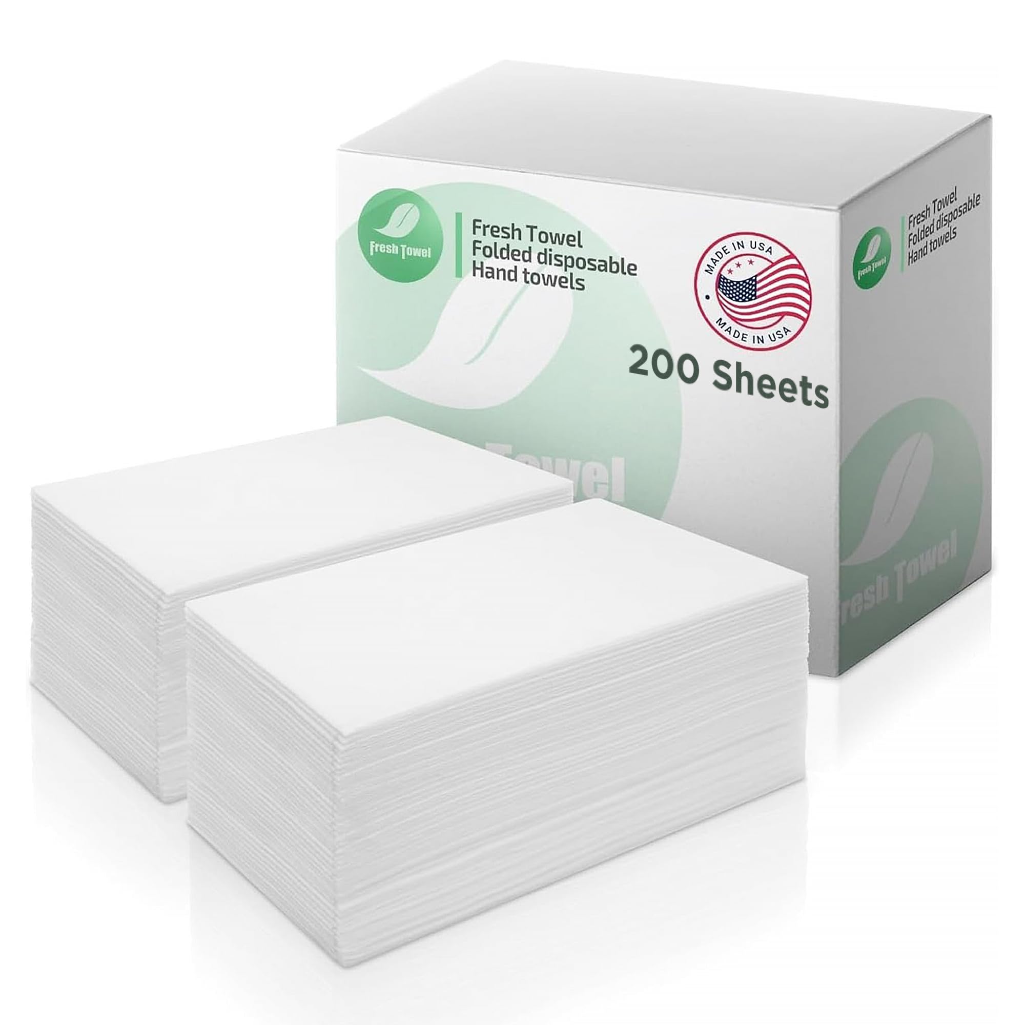 Fresh Towel Disposable Linen-Feel Guest Hand Towels - 12 x 16.5 Inch Soft Absorbent Cloth-Like Napkin Folded Towels for Kitchen Restaurant, Bathroom