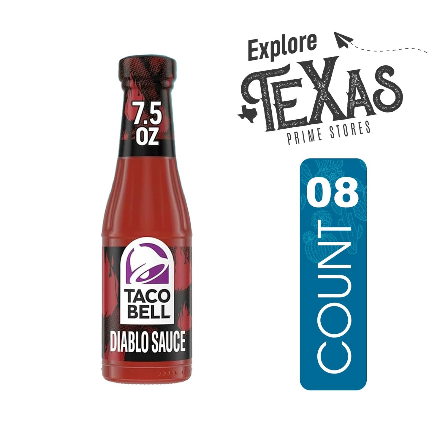 Taco Bell - Lavinia Essentials Bundle: 8-Pack of Diablo Sauce, 7.5 oz Glass Bottle + 1 Utility Prop