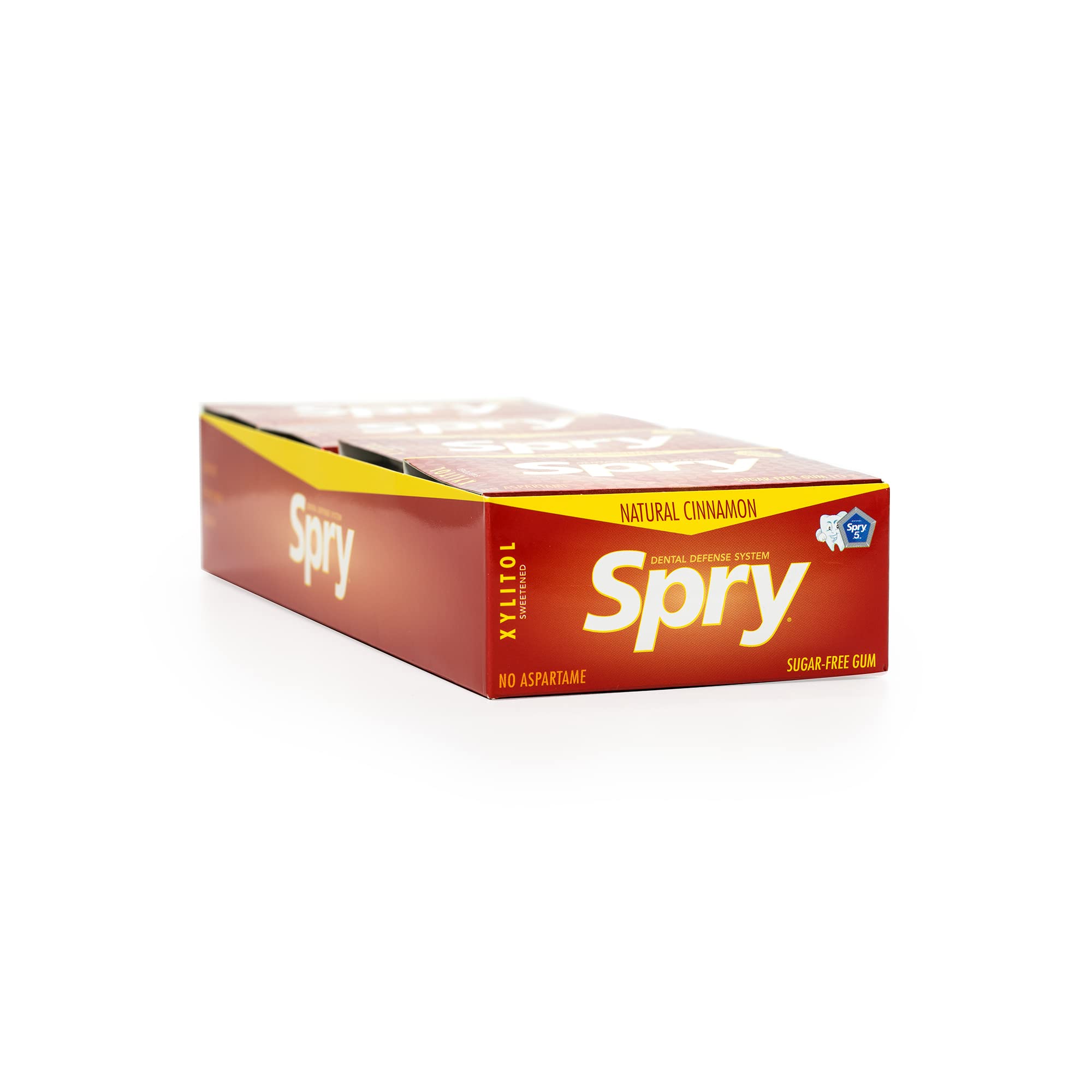 Spry Fresh Natural Xylitol Chewing Gum Dental Defense System - Aspartame-Free, Sugar-Free, Non-GMO, Gluten-Free (Cinnamon, 10 Count Blister Cards
