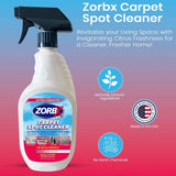 ZORBX Carpet Odor and Stain Remover Spray 24 oz - Perfect Addition to Cleaning Supplies - All-Purpose Carpet Spot Cleaner - Citrus Scented Pet Stain