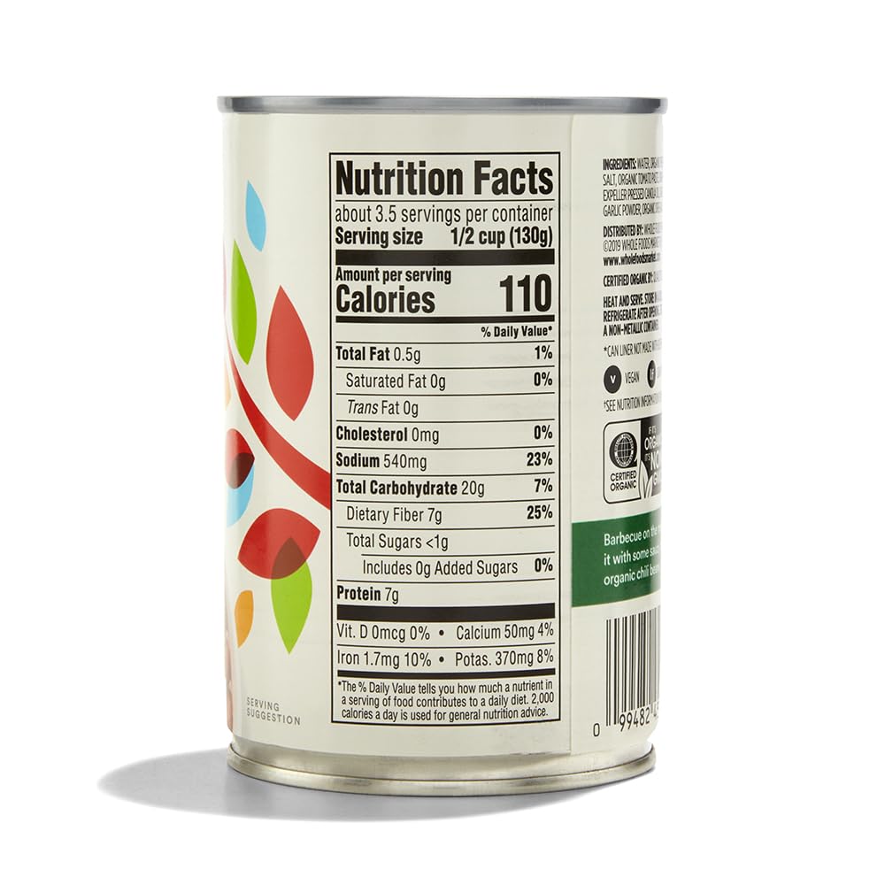 365 by Whole Foods Market, Organic Chili Beans, 15 Ounce