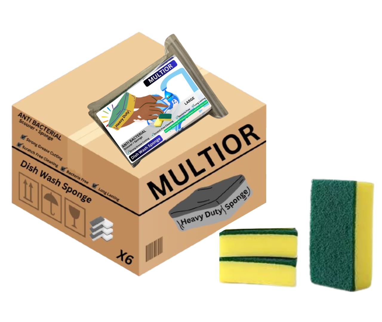 MULTIOR Scrub Sponges (3 Count) Compatible with Dawn Platinum Foam Refills, Fresh Rapids Scent (3 Refill Bottles 30.9 Fl Oz each) with 1 Foam Pump
