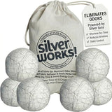 SilverWorks! Wool Dryer Balls Laundry Reusable - Odor Eliminating Dryer Laundry Balls with Silver Technology - Natural Fabric Softener and Static