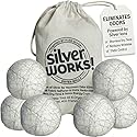 SilverWorks! Wool Dryer Balls Laundry Reusable - Odor Eliminating Dryer Laundry Balls with Silver Technology - Natural Fabric Softener and Static
