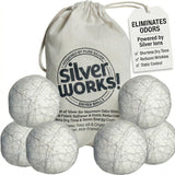 SilverWorks! Wool Dryer Balls Laundry Reusable - Odor Eliminating Dryer Laundry Balls with Silver Technology - Natural Fabric Softener and Static