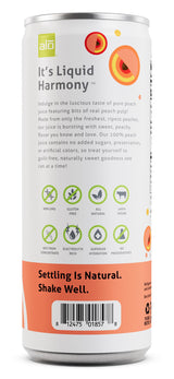 ALO Slim Can Juice, Peach with Real Fruit Pulp| 10.82 fl oz, Pack of 12 | Plant-Based Beverage, 100% Natural Juice