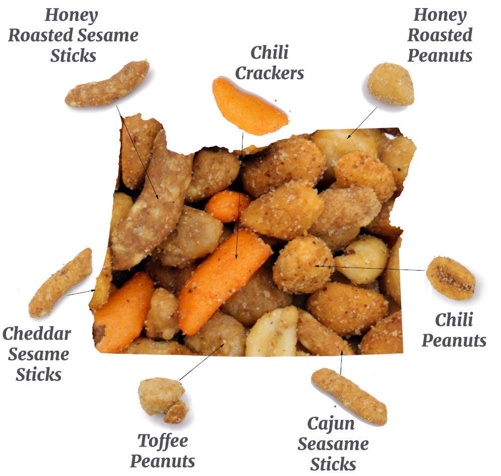 Oregon Farm Fresh Snacks Blazing Trail Sweet & Spicy Mix - Assortment of Tasty Nuts and Crunchy Crackers - Healthy and Satisfying Snack - Great
