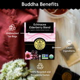 Buddha Teas - Organic Echinacea Elderberry Blend - Herbal Tea - For Health & Wellbeing - With Antioxidants & Minerals - Clean Ingredients - No