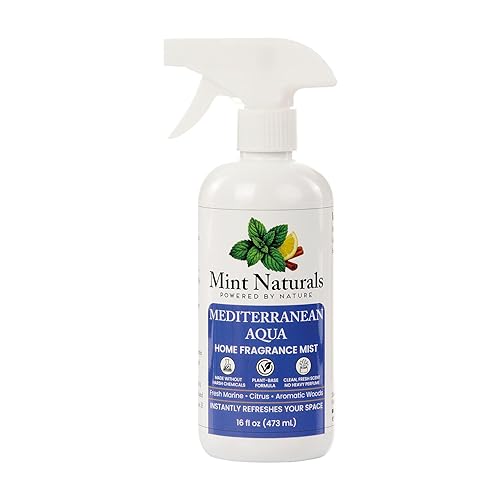 Natural Mediterranean Aqua Room Spray & Odor Eliminator - Fresh Marine Citrus Fragrance Mist That Helps Refresh Indoor Air, 16 oz - Made in USA by