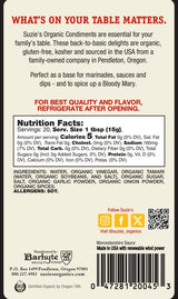 Suzie's Organic Worcestershire Sauce, Gourmet Worcestershire Sauce for Burgers, Steaks, Marinades, Bloody Marys, Stews, Meatloaf And Savory Sauces