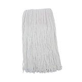 Boardwalk Premium Cut-End Wet Mop Heads, Rayon, 20oz, White, 12/Carton