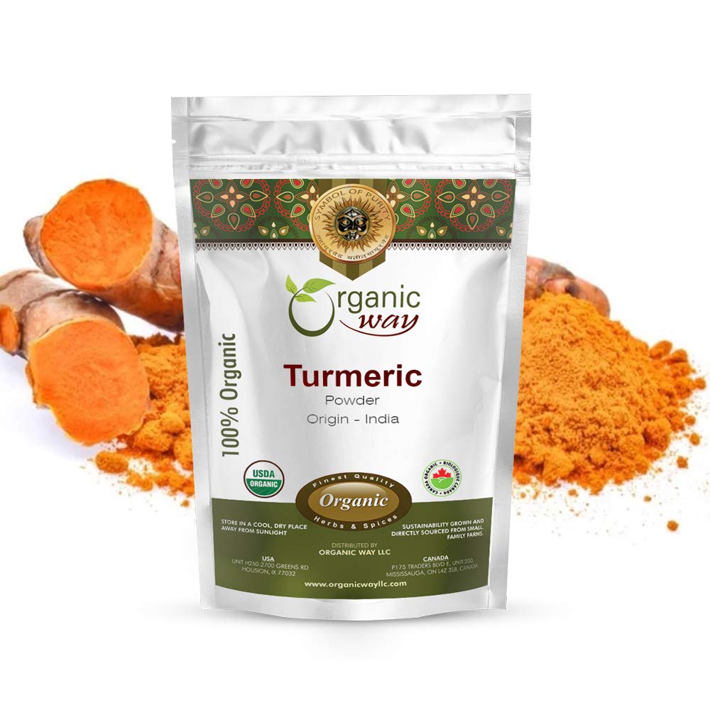 Organic Way Turmeric/Haldi Root Powder - Kosher & USDA Certified | Non-GMO & Gluten Free | Tested for Heavy Metal and Purity | Resealable Bag |