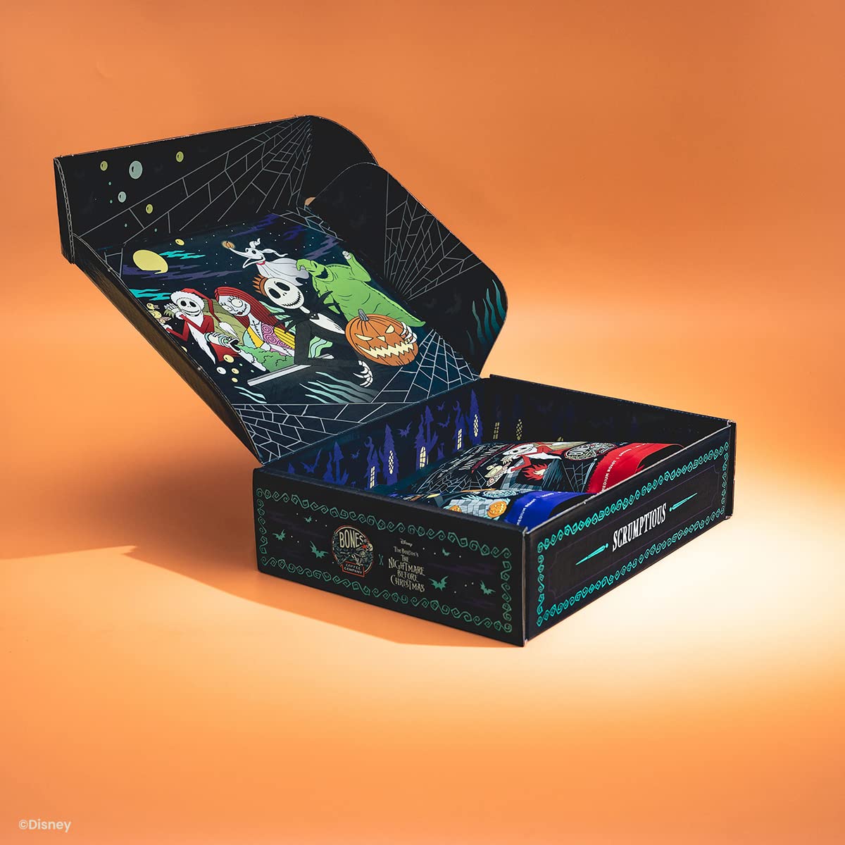 Bones Coffee Company The Nightmare Before Christmas Collector's Box 5 Flavored Coffee Low Acid Medium Roast Arabica Beans Specialty Coffee Gifts