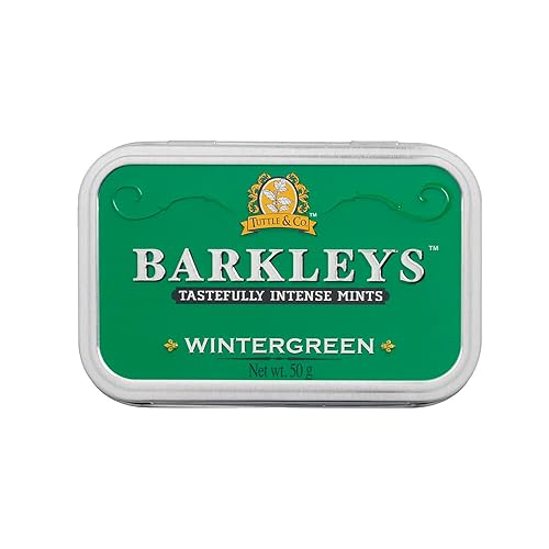 Barkleys Wintergreen Breath Mints - Strong Flavor Cool Mint Candy For Party, After Dinner, Wedding, Every Day Use - Vegan Breath Mints In Reusable