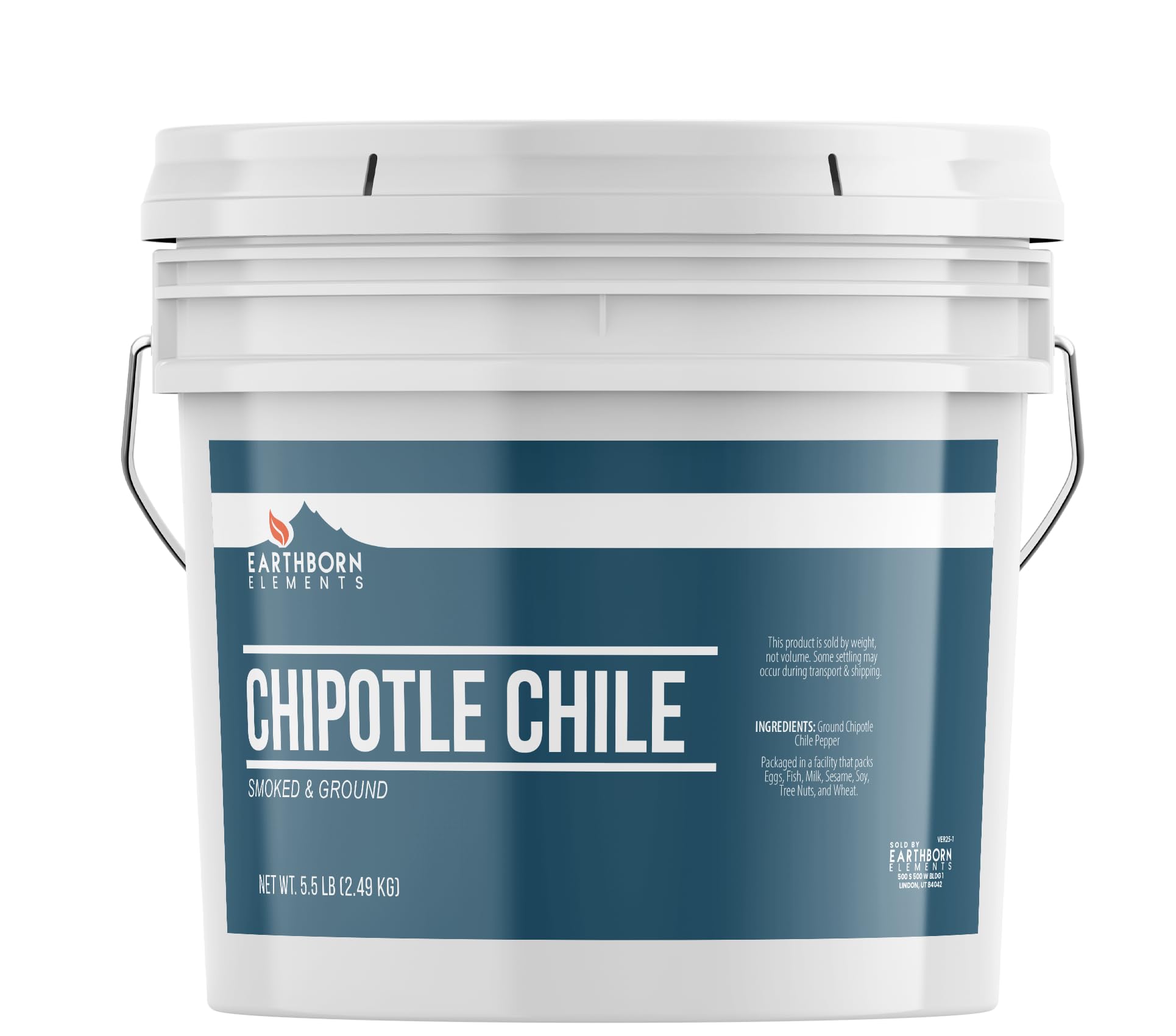 Earthborn Elements Ground Chipotle Chile Pepper Powder 1 Gallon Bucket, Soups & Sauces, Mildly Spicy