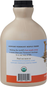 Hidden Springs Maple Organic Vermont Maple Syrup, Grade A Amber Rich, 32 Ounce, 1 Quart, Family Farms, BPA-free Jug