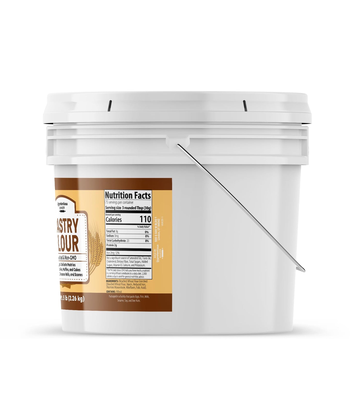 Unpretentious Pastry Flour, Non-GMO, Great For Flaky Pastries, Pies, Muffins, Biscuits (5 Pound)